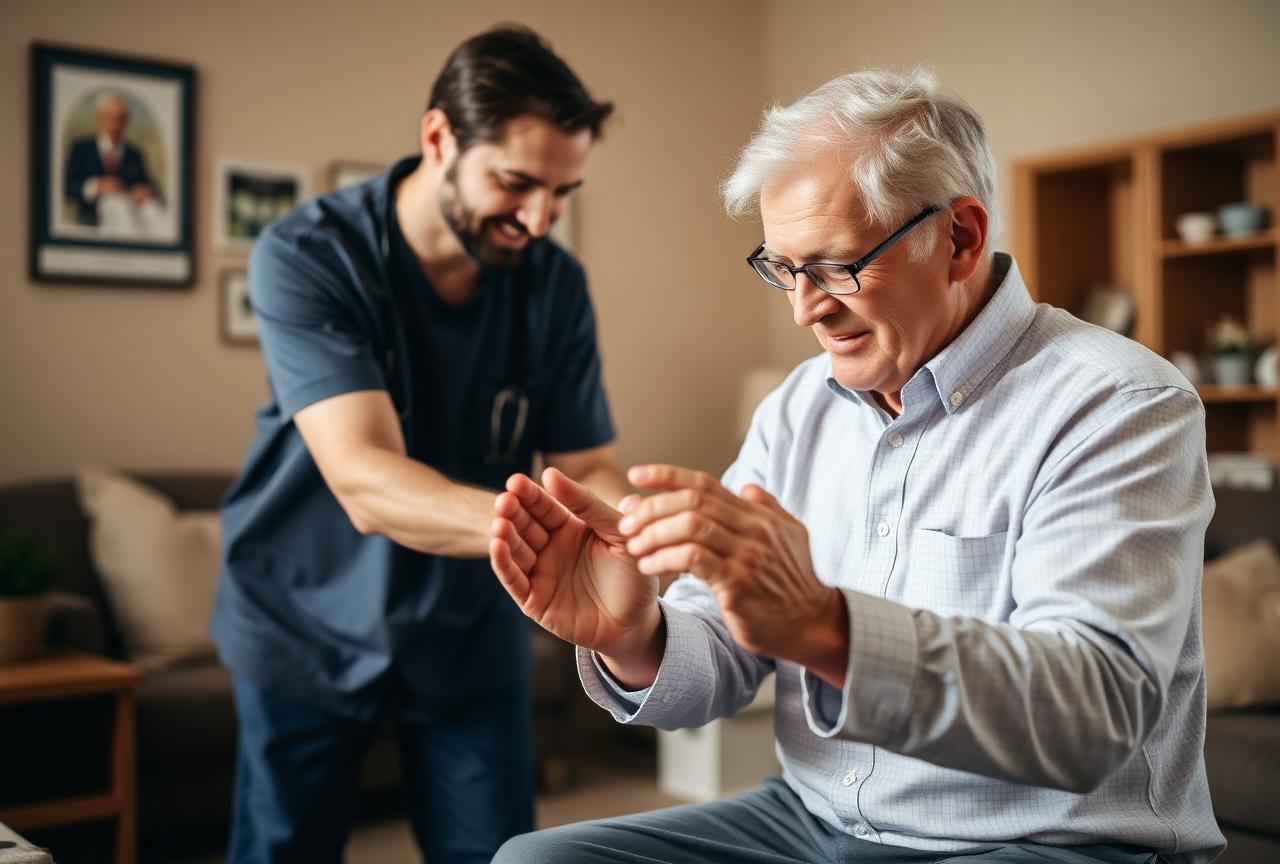 Caregiver providing specialized care support for chronic conditions